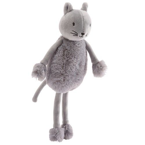  et merveilles - doux bidoux - oscar chat soft toy grey 25 cm 
